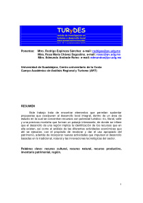 Analisis Patrimonial De La Region Baja Del Rio Tomatlan