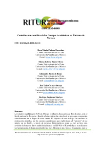 Contribucion Cientifica De Los Cuerpos Academicos En Turismo