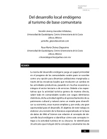 Del Desarrollo Local Endogeno Al Turismo De Base Comunitaria