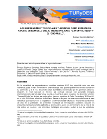 Emprendimientos Sociales Turisticos Como Estrategias