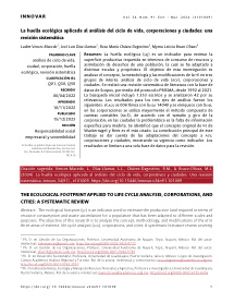 La Huella Ecologica Aplicada Al Analisis Del Ciclo De Vida