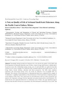 Note On Quality Of Life Of Artisanal Small Scale Fishermen