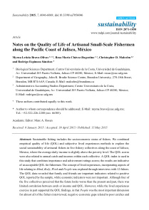Notes On The Quality Of Life Of Artisanal Small Scale Fishermen Ver 2015
