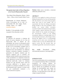 Percepcion Local Sobre La Pesca Deportiva