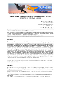 Turismo Rural Y Emprendimientos Sociales Como Turismo